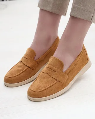 Produktbild von Damen Mokassins aus Öko-Wildleder in der Farbe camel Daffer- Footwear, Größe 37