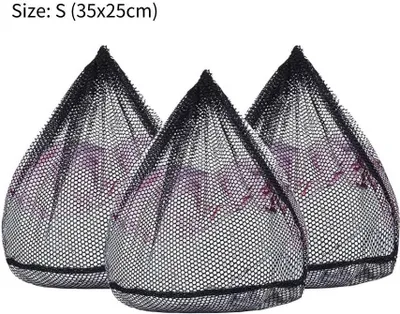 Produktbild von Wäschebeutel Waschmaschine Mit Kordelstopper Wiederverwendbare Große Netzbeutel Für Wäsche/Schutz/Wäschenetz, Babywäsche/Unterwäsche, S (35x25cm), 3 Stück