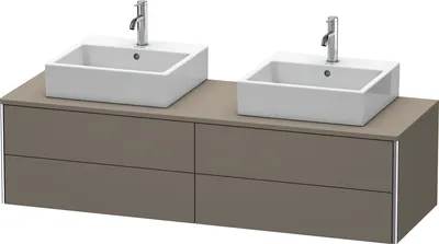 Produktbild von Waschtischunterbau XSQUARE 400x1600x548mm f 2 Be fla gr seidenmatt flannel grey seidenmatt