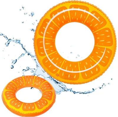 Produktbild von Schwimmring orange Aufblasbares 90cm Pool Badering für Kinder Erwachsene