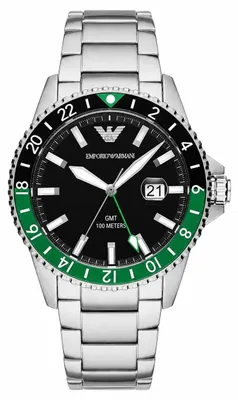 Produktbild von Herrenuhr Emporio Armani GMT, Edelstahl, Grün