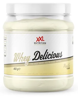 Produktbild von Whey Protein Pulver Eiweißpulver | XXL Nutrition Whey Delicious Vanille 450 g | Shake aus Isolat & Konzentrat für Muskelaufbau & Fitness