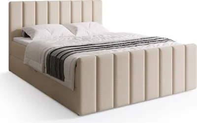 Produktbild von BroMARKT Boxspringbett DENVER DUO mit 2 Bettkasten, Bonell-matratze, Polsterbett, Bett (Beige, Cosmic 10, 140x200 cm)