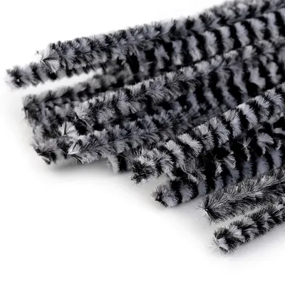 20 Pfeifenreiniger Pfeiffenputzer 6mm x 30cm Chenille-Draht schwarz-weiß