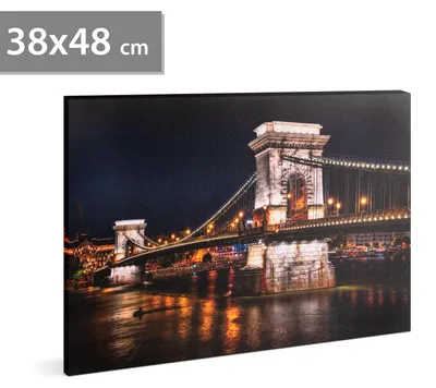 Obrázok produktu pre LED obrázok na stenu - "Reťazový most" - 2 x AA, 38 x 48 cm