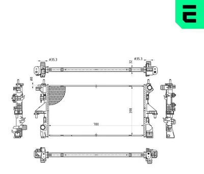 Produktbild von ERA 673163 Kühler Wasserkühler Motorkühler für FIAT Ducato Kastenwagen (250, 290) Ducato Pritsche / Fahrgestell (250, 290) Ducato Bus (250, 290)