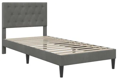 Immagine prodotto di Letto imbottito grigio scuro in velluto, dimensioni 90 x 200 cm