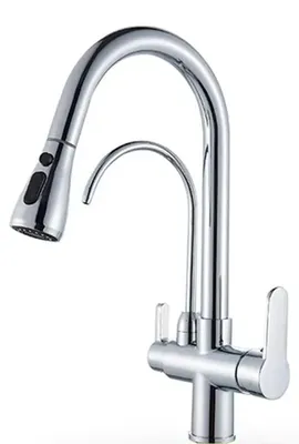 Obrázek produktu pro Kuchyňská baterie, výsuvná sprchová hlavice, dvouúchytková, chromovaná