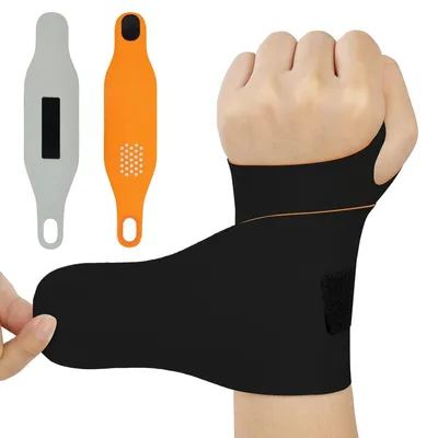 Imagen del producto de Par de muñequeras ajustables, transpirables, de nylon y Elasthano, para deportes y para el síndrome del túnel carpiano