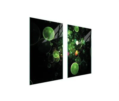 Produktbild von Herdabdeckplatten 2 teilig 75x52 Glaskeramikkochfeld Abdeckung Glas Schneidebrett Bläschen Grün
