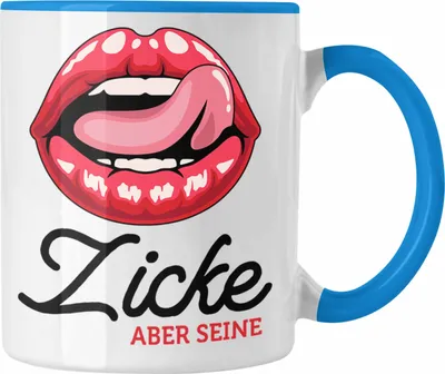 Produktbild von Trendation - Valentinstag Tasse Geschenk Zicke Aber Seine Grafik Freundin Freund Geschenkidee (Blau)