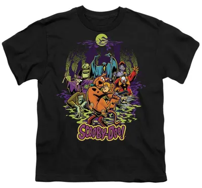 Image de T-shirt pour enfants Scooby Doo - "Poursuivis par des monstres" - Référence TV38623 (128) (Noir)