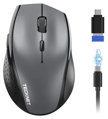 Immagine prodotto di Mouse Bluetooth PRO, wireless, 2 connessioni Bluetooth, 5.0, 2400 MHz, 6400 DPI, mouse wireless, colore grigio