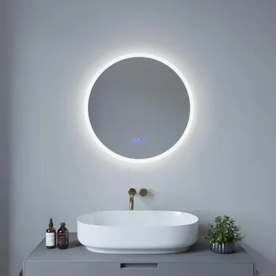 LED-Badspiegel 60 cm rund, dimmbar, Touch, Anti-Beschlag, IP44