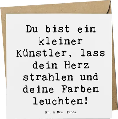 Produktbild von Mr. & Mrs. Panda Grußkarte Spruch Die Freude an der Kreativität entdecken - Weiß - Geschenk, liebevolle Details, doppelkarte, Ideen, Klappkarte, Vertrauem, Trost, Träume