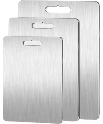 Produktbild von Titan-Schneidebrett-Set 3-teilig, Doppelseitig, Antibakteriell, Messerfreundlich, Spülmaschinengeeignet