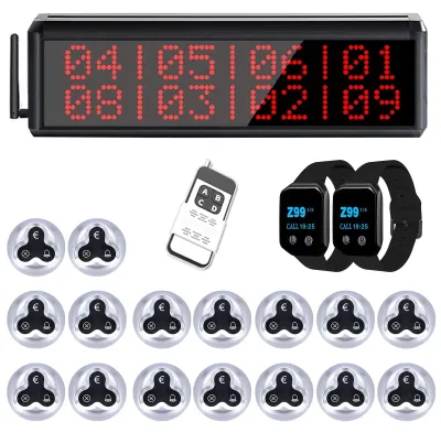 Productafbeelding van Draadloos lokalisatiesysteem met oproepdisplay en armbandontvangers voor horeca