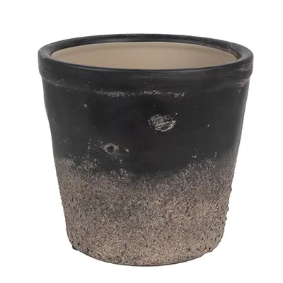 Immagine prodotto di Vaso da fiori per interni Clayre & Eef Ø 15x14 cm in Vetroceramica nera marrone