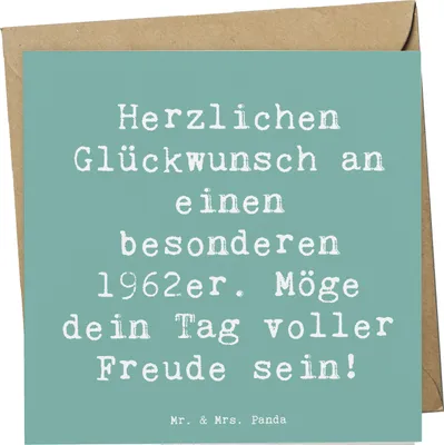 Produktbild von Mr. & Mrs. Panda Glückwunschkarte Spruch 1962 Geburtstag - Meeresbrise - Geschenk, Happy Birthday, anlasskarte, Herzlichen Glückwunsch, besonderer Tag, Klappkarte