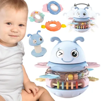 Immagine prodotto di WOOPIE Baby Wańka Wstańka Giocattolo sensoriale 2 in 1 Sonaglio e massaggiagengive