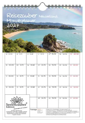 Produktbild von Reisezauber Neuseeland Planer DIN A4 Kalender für 2027 Urlaub Wellington Auckland Kiwi - Seelenzauber