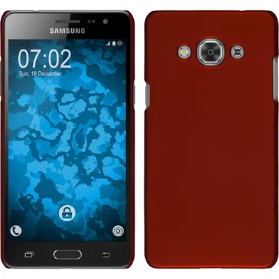 Produktbild von PhoneNatic Case kompatibel mit Samsung Galaxy J3 Pro - Hülle rot gummiert Hard-case Cover