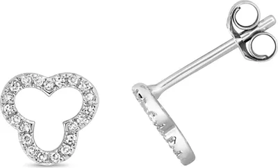 Productafbeelding van Oorbellen voor dames, witgoud 375/1000, met een briljant van 0,07 karaat, kleur H, zuiverheid I1, afmetingen 7mm x 7mm; TRS28005
