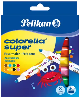 Immagine prodotto di Penne Pelikan con punta in fibra Colorella Super cuneiforme confezione da 8 pezzi