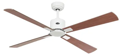 Image de Ventilateur de plafond à basse consommation avec télécommande Eco Neo III WiFi 132 cm Blanc pales Noyer / Cerisier