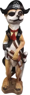 Produktbild von Figur Erdmännchen Pirat 65 x 19 x 15 cm braun