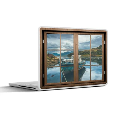 Produktbild von MuchoWow® Laptop Aufkleber Sticker Cover Aussicht - Boot - Wasser 31x22.5 cm - Laptop-Deko