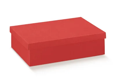Produktbild von Luxus Geschenkbox aus Artpaper mit deckel ROT, Format 38x26x13cm, 10 St.