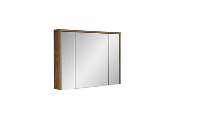 Zdjęcie produktu dla Szafka Łazienkowa Z Lustrem 100 Cm 3 Drzwi Dąb Huton