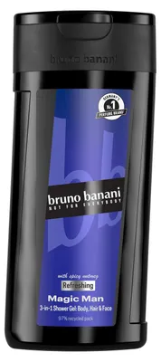 Imagen del producto de Gel de ducha 3 en 1 para hombre Bruno Banani Magic Man, con un aroma picante a nuez moscada, 250 ml