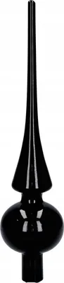 Produktbild von Glas Christbaumspitze 26 cm spitz schwarz glänzend elegant stilvoll