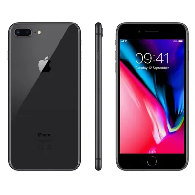 Image de Smartphone Apple iPhone 8 Plus, 64 Go, couleur gris sidéral, modèle MQ8L2PM/A, système d'exploitation iOS 11