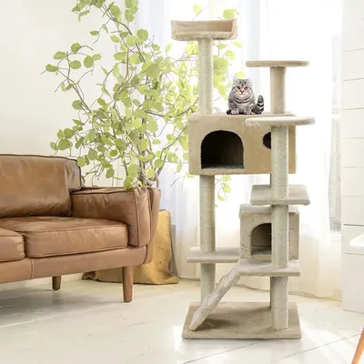 Produktbild von Katzenkratzbaum 132cm Kratzbaum Kletterbaum Spielbaum Sisal -- Sammy -- von zoo-xxl®