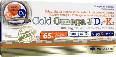 Zdjęcie produktu dla Olimp, Gold Omega 3 D3 + K2, 30 kapsułek