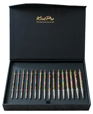 Produktbild von KnitPro SYMFONIE Rundstricknadel-Set Deluxe Design-Holz Multicolor 3,5 - 8 mm  