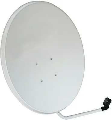 Produktbild von Vontech Satellitenschüssel 80cm in Lichtgrau-Weiß inklusive Feedarm und Zubehör