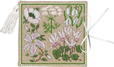 Productafbeelding van Le Bonheur des Dames, kruissteek borduurset "Witte bloemen", telpatroon, 11x11 cm