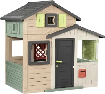 Produktbild von Spielhaus Smoby Friends House Evo, Modern, Geräumig, Tür, Briefkasten, Ab 3 Jahren, 1.60m Höhe, Recycelter Kunststoff