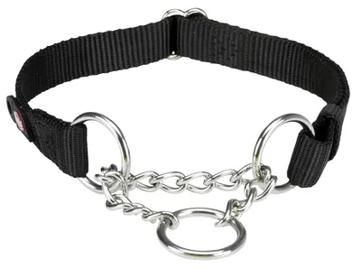 Productafbeelding van Trixie Kragenhund Premium, halve halsband, zwart