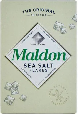 A box of Maldon Sea Salt Flakes.