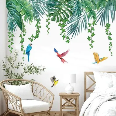Imagen del producto de Ibenzoa®: Adhesivos de pared con motivos florales, fabricados en vinilo. Son decorativos, se pueden retirar fácilmente y no dejan residuos, ideales para salones, dormitorios y habitaciones infantiles
