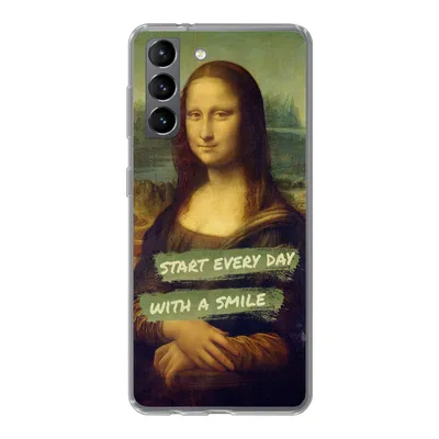 Produktbild von MuchoWow® Handyhülle Schutzhülle Hülle für Samsung Galaxy S21 Mona Lisa - Zitat - Da Vinci Silikon Softcase Handy Hülle - Softcase