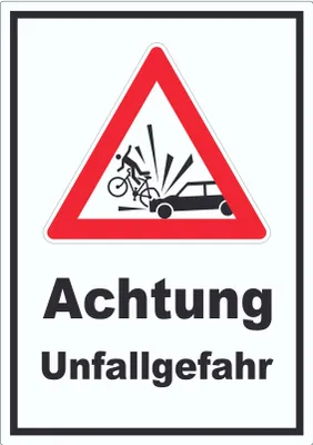 Produktbild von Aufkleber Auto und Fahrradfahrer Unfall A5 (148x210mm)