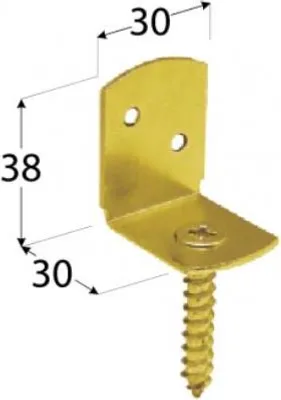 Produktbild von 50x Flechtzaunhalter L-Form 38 x 30 x 30 mm mit Holzschraube