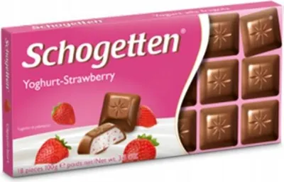 Obrázok produktu pre Mliečna čokoláda Schogetten s jogurtovou a jahodovou náplňou, 100 g