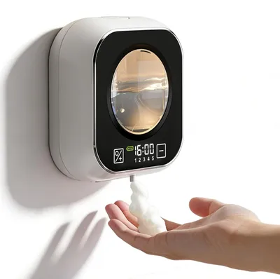 Produktbild von Automatischer Seifenspender zur Wandmontage, berührungslose Flüssigseife, mit Sensor, Wandmontage, 320 ml, wasserdicht (IPX5), elektrisch, für Bad, Küche und Büro, weiß